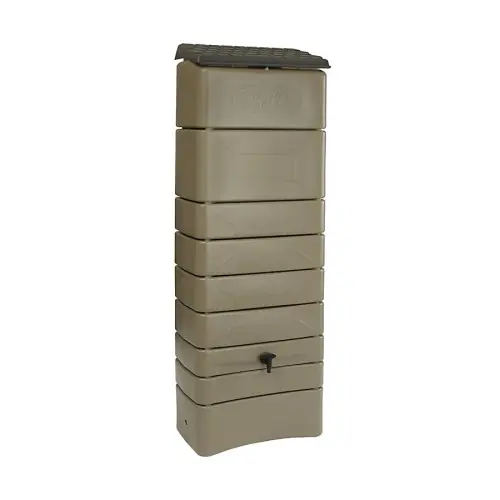 Récupérateur à eau mural 300L taupe – couvercle, robinet, fixation et kit chéneau – Belli Meilleur Prix