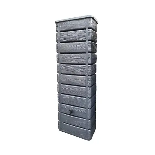 Expédié Aujourd&rsquo;hui Récupérateur à eau mural Wood 300L bois anthracite – couvercle, robinet, kit chéneau – Belli