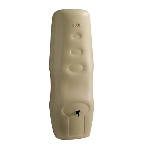 Vente Directe Récuperateur à eau Profil 400L beige – couvercle, robinet, fixation et kit chéneau – Belli