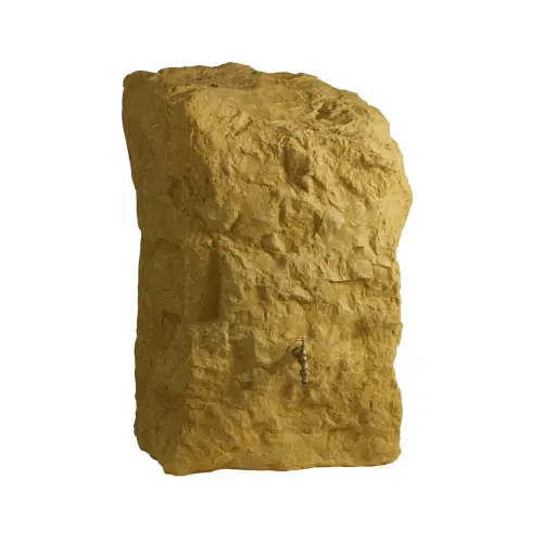 Récupérateur à eau Rocher 300L pierre dorée – couvercle, robinet laiton et kit chéneau – Belli Prix Promo