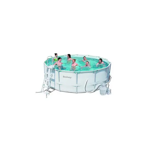 KIT Piscine ronde "Steel Frame" Ø 427 x 122 cm + filtre à sable - BESTWAY Promotion Saisonnière