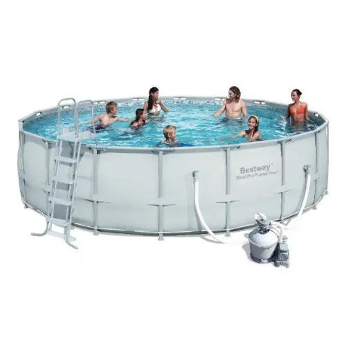 KIT Piscine ronde "Steel Frame" Ø549 x 132cm + filtre à sable - BESTWAY Commander Maintenant