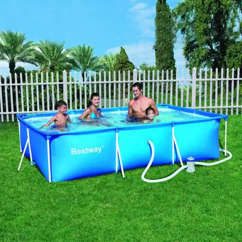 Piscine rectangulaire "Steel Frame" 300 x 201 x 66 cm + filtre - BESTWAY Prix Cassé