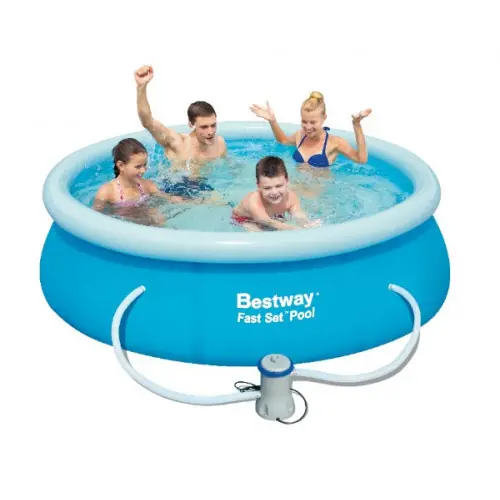 Expédié Aujourd'hui Piscine Ronde "Fast Set" Ø244 x 66 cm + filtre - BESTWAY