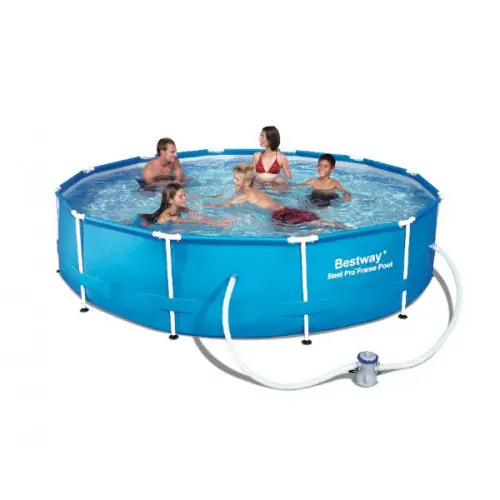 Piscine ronde "Steel Frame" Ø 366 x 76 cm + filtre - BESTWAY Soldes