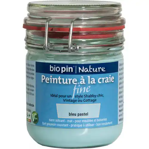 Peinture naturelle à la craie fine 0,325 L – Bleu pastel – Biopin Nature Satisfait Ou Remboursé