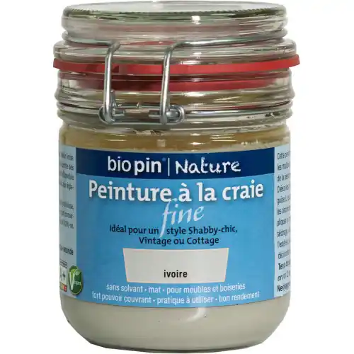 Peinture naturelle à la craie fine 0,325 L – Ivoire – Biopin Nature Retour Gratuit