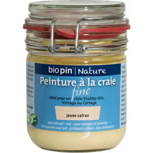 Nouveauté Peinture naturelle à la craie fine 0,325 L – Jaune safran – Biopin Nature