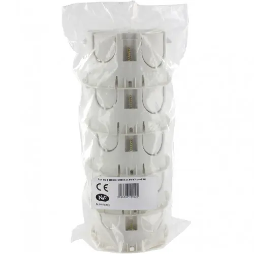 Soldes Lot de 5 boîtes encastrée bibox diamètre 65-67mm profondeur 40mm à vis - BLM