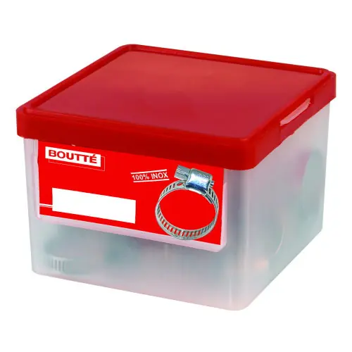 Marque Boîte de 25 colliers bande ajourée inox de serrage, l. 13mm, Ø 14/22 – BOUTTE