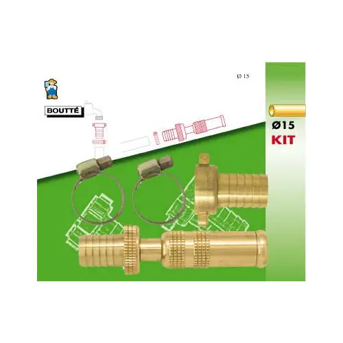 Authentique Kit d‘arrosage 3 pièces pour tuyau Ø15 – BOUTTE