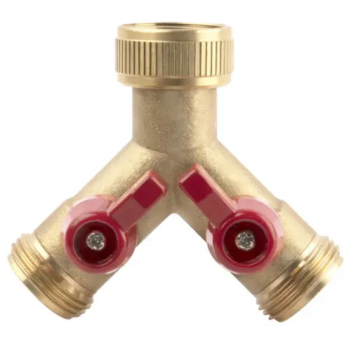 Nourrice 2 circuits F20x27-M20x27 en laiton - avec vannes d’arrêt - BOUTTE Acheter Direct