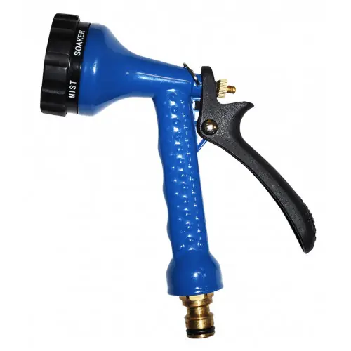 Pistolet d’arrosage bleu éco pomme 6 fonctions - avec raccord rapide - BOUTTE Prix Réduit