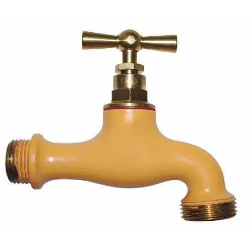 Réduction Robinet d’arrosage Boutté en laiton ocre - entrée mâle 15 x 21 et sortie mâle 20 x 27 - BOUTTE