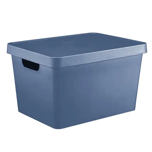 Expédition Rapide Boîte déco bleu, 17L H.21.8 x l.27.7 x P.37 cm - BOX & BEYOND