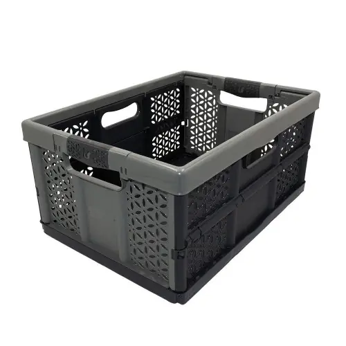 Expédié Aujourd'hui Casier pliant BOX & BEYOND noir, 32L, l.48 x P.34.5 x H.23 cm - BOX & BEYOND