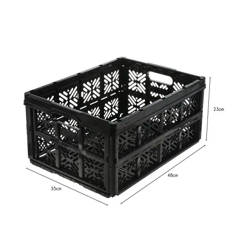 Usine Directe Casier pliant éco BOX & BEYOND noir, 32L, l.35 x P.48 x H.23 cm – BOX & BEYOND
