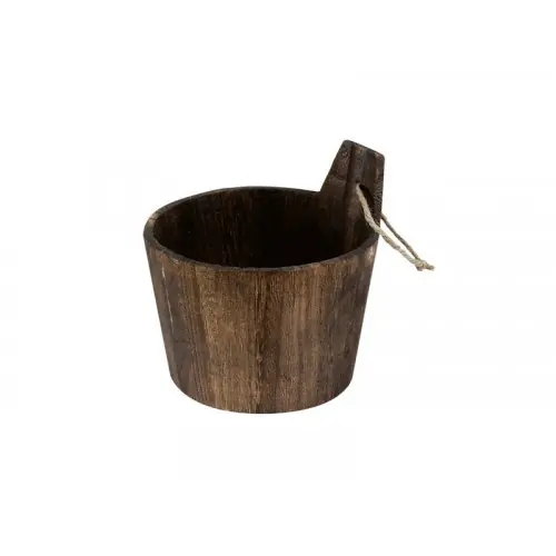 Achat Immédiat Panier H.16.5 x l.16 bois marron, Oslo pin wenge – BOX & BEYOND