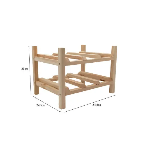 Range bouteilles pin massif IKO pour 6 bouteilles - BOX & BEYOND Soldes