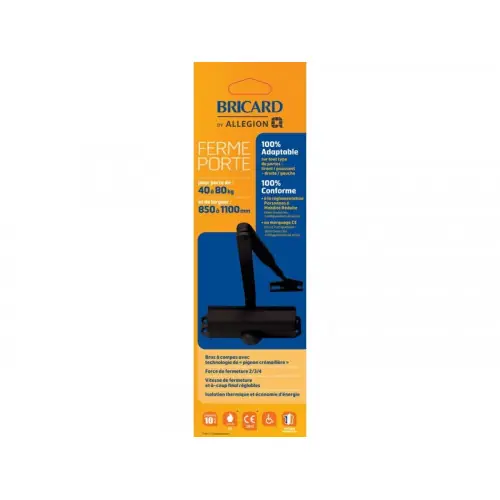 Offre Exclusive Ferme-porte a coulisses BRICARD 6100203 Force 3, acier noir – BRICARD