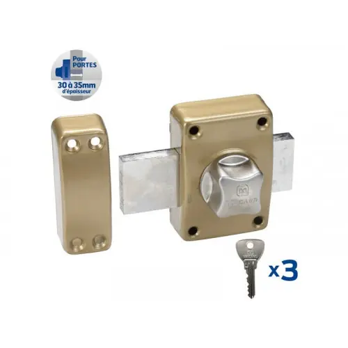 Vente Directe Verrou bouton / cylindre, 40 mm, BRICARD Alpha doré – BRICARD