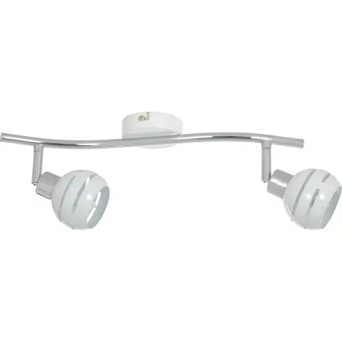 Plafonnier Blanc & Chrome Selma, 2x G9-28W, IP20, 230V, Classe I – Britop Bon Marché