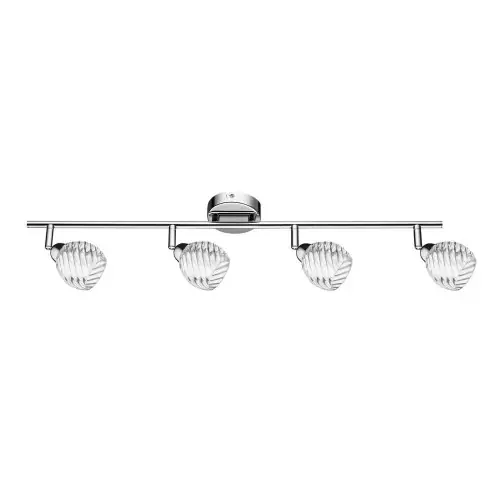 Vente Flash Plafonnier Chrome & Transparent Wave, 4x G9-28W, IP20, 230V, Classe I – Britop