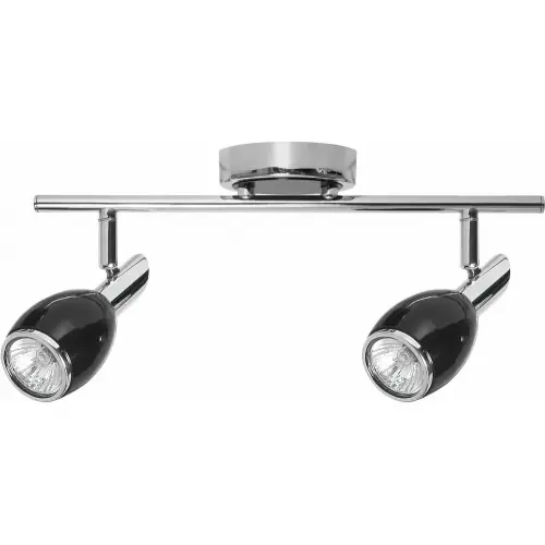 Petit Prix Plafonnier Colors, Noir & Chrome, 2x GU10-Max.50W, IP20, 230V, Classe I - Britop