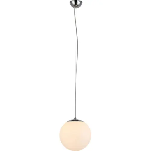 Offre Limitée Suspension Chrome & Blanc Emil petite, 1x E27-Max.60W, IP20, 230V, Classe I - Britop