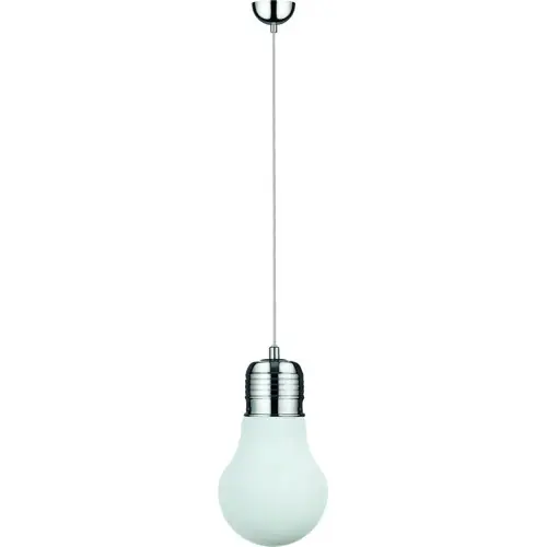 Dernier Modèle Suspension Chrome/Blanc Bulb, 1xE27 Max 60W , IP20, 230V AC, Classe I - Britop