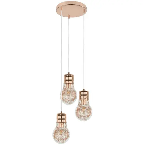 Quantité Limitée Suspension Cuivre Bulb,3xE27 Max 60W , IP20, 230V AC, Classe I - Britop