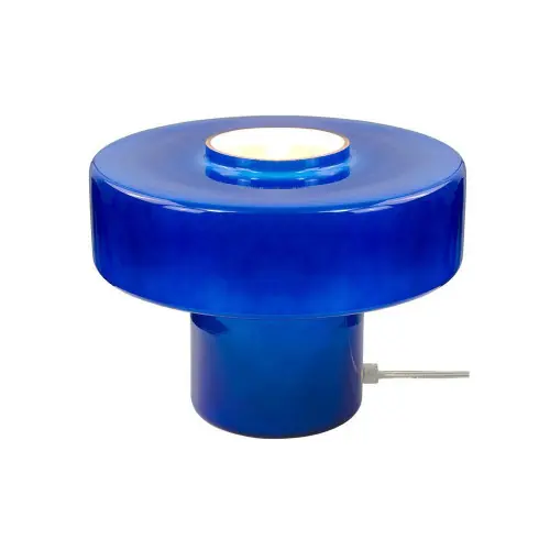 Marque Lampe Foza, verre, bleu, H.19 cm, E27 - C CREATION