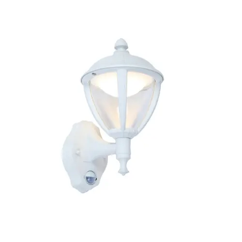 Applique Blanc UNITE à détection, LED Intégrée, 9W, 330 lumens, 3000K, IP44, 230V, Classe I – CALI Réduction