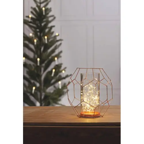 Lampe à poser Cuivre Gavin Cage, LED, IP20, 30 Leds, 2x AAA battery, 4.5V, Classe III - CALI Prix Promo