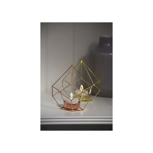 Lampe à poser Cuivre Luca Rosa Cage, LED, IP20, 1 bougie Led 3V, Classe III - CALI Satisfait Ou Remboursé