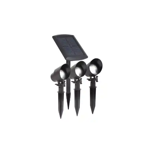 Lot de 3 Projecteurs Noirs MAXIMUS, LED Intégrée, 3 x 15 lumens, 3000K, IP44, SOLAIRE, Classe III - CALI Affaire À Saisir