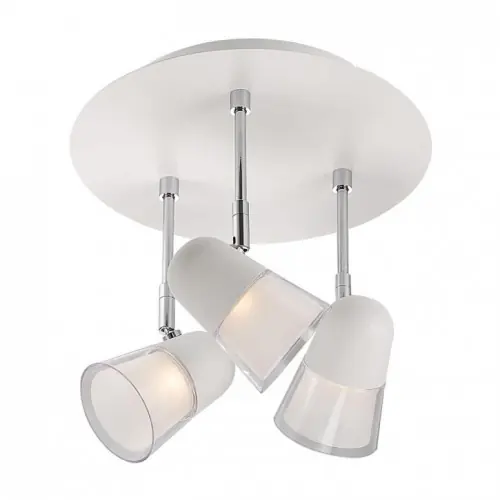 Usine Directe Plafonnier Blanc Arles sur base, LED Intégrée, 3x 3W, IP20, 230V, Classe I - CALI