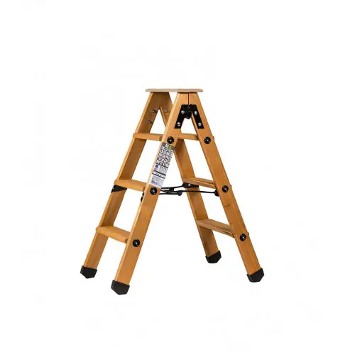 Escabeau double accès bois 2x3 marches + tablette - hauteur de travail 2,25m - CENTAURE Dernier Modèle