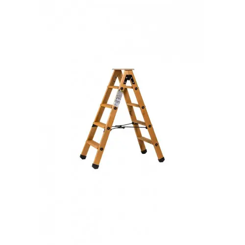 Prix Choc Escabeau double accès bois 2x4 marches + tablette - hauteur de travail 2,45m - CENTAURE