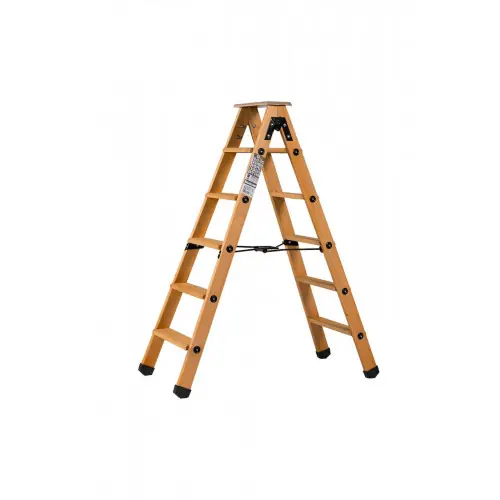 Escabeau double accès bois 2×5 marches + tablette – hauteur de travail 2,65m – CENTAURE Retour Gratuit