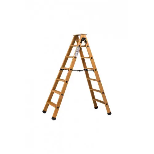 Prix Choc Escabeau double accès bois 2x6 marches + tablette - hauteur de travail 2,90m - CENTAURE