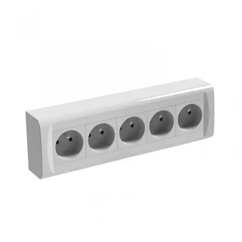 Bloc 5 prises avec terre saillie , blanc – Centrale Brico Prix Bas
