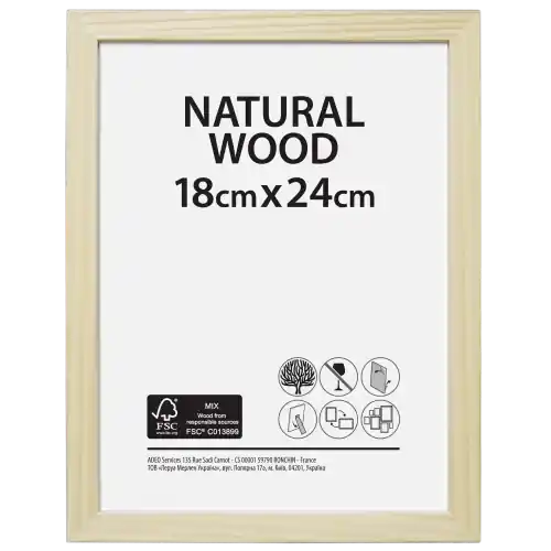 Certifié Cadre Brut, l.18 x H.24 cm, bois naturel – Centrale Brico