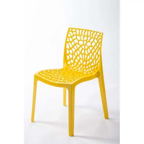 Chaise de jardin en résine Grafik jaune - Centrale Brico Dernière Chance