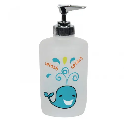 Nouvelle Collection Distributeur de savon Splash, bleu atoll 4, gris gris 1, jaune anis 3, orange fu - Centrale Brico