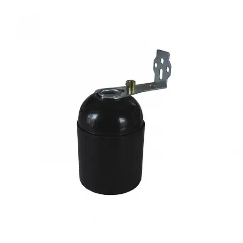 Petit Prix Douille lisse + équerre E27 TIBELEC, plastique, noir 60 W - Centrale Brico