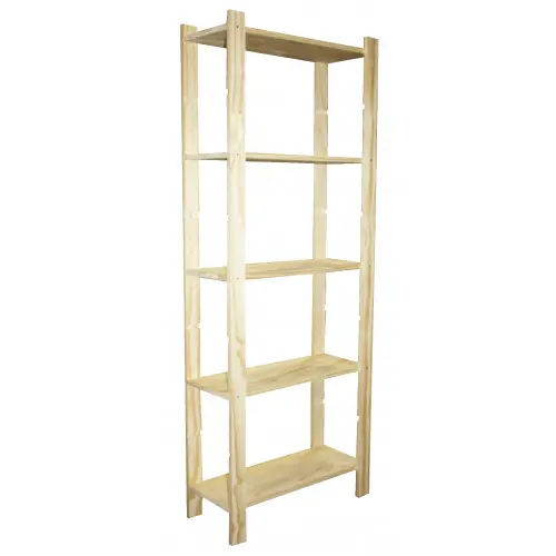 Marque Etagère Pin, 5 tablettes , l.65 x P.28 x H.170 cm - Centrale Brico