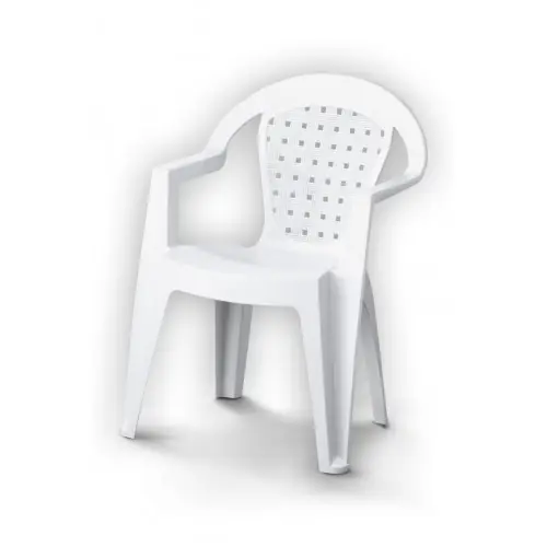 Offre Limitée Fauteuil de jardin en résine injectée Norma blanc – Centrale Brico