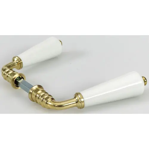 Lot de 2 béquilles porcelaine de limoges laitonné, L.110 x l.3 x H.3 cm - Centrale Brico Dernier Modèle
