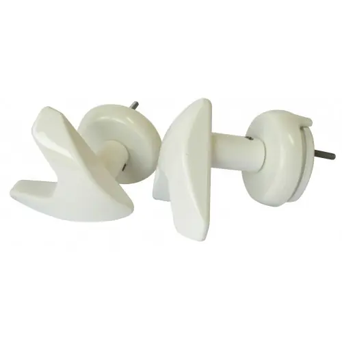 Solde Lot de 2 patères "V" blanches pour sèche-serviettes à tubes plats. - Centrale Brico